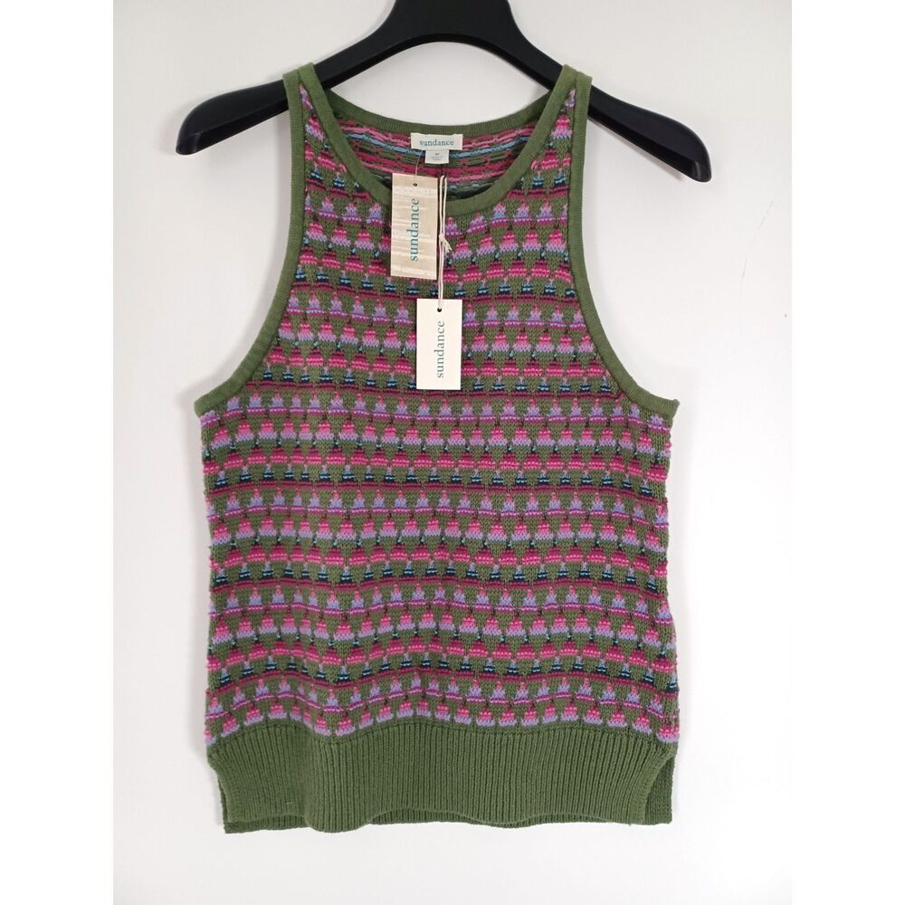 Sundance Kitts Sleeveless Tank Sweater Medium Fair Isle Granola Girl Apre Ski